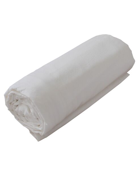 Drap housse 100% Coton lavé blanc