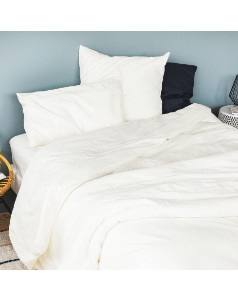 Funda de edredón Anna, 100% algodón, lavada en crema