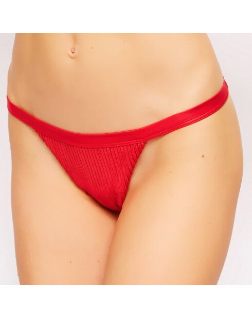Bas de maillot Beach Nervures rouge corail