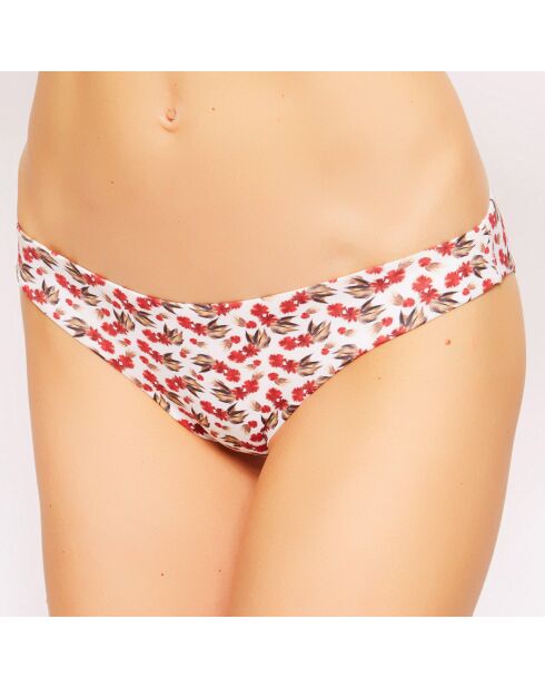 Wit/rood fleur de Plume bikinibroekje met bloemenprint