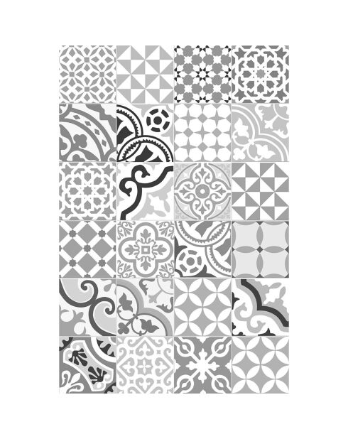 Tapis vinyle Chamonix gris/blanc - 66x180 cm