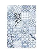 Tapis vinyle Côte d'Azur blanc/bleu - 133x200 cm