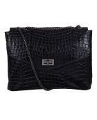 Bandolera Maku de piel negra - 34x21x6 cm