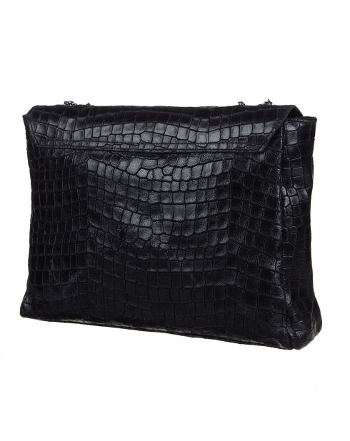 Bandolera Maku de piel negra - 34x21x6 cm