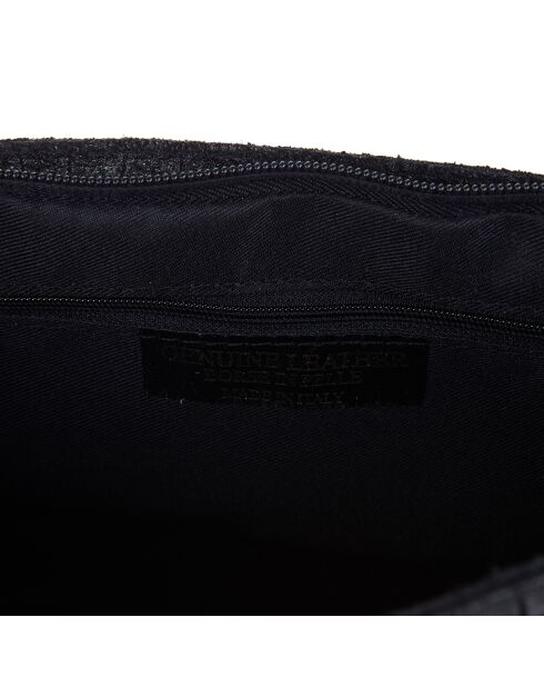 Bandolera Maku de piel negra - 34x21x6 cm