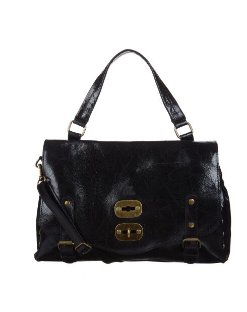 Schwarze Gavi Lederhandtasche 37x27,5x11,5 cm