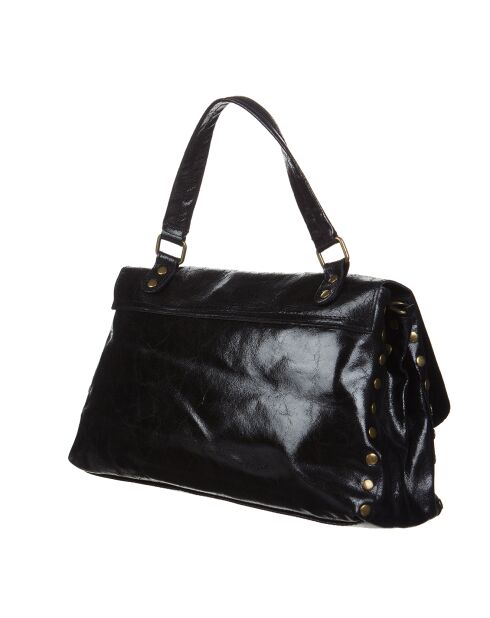Schwarze Gavi Lederhandtasche 37x27,5x11,5 cm