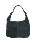 Sac Hobo en Velours de Cuir Dano vert - 43x36x6 cm