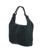 Sac Hobo en Velours de Cuir Dano vert - 43x36x6 cm