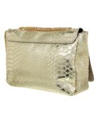 Gouden schoudertas van armadillo leer - 21x15x6 cm