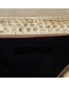 Gouden schoudertas van armadillo leer - 21x15x6 cm