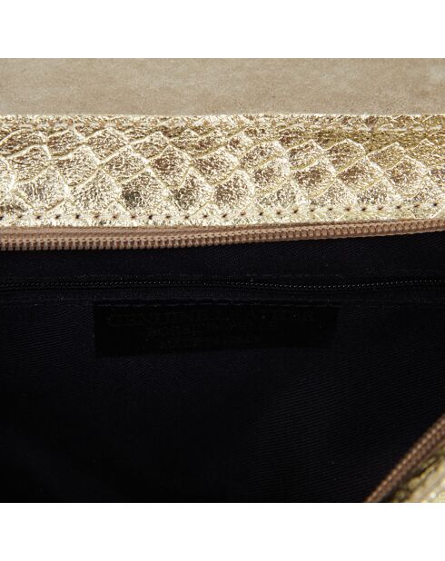 Schultertasche Goldenes Gürteltier aus Leder - 21x15x6 cm