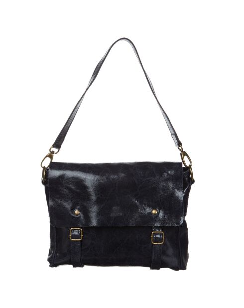 Schwarze Schultertasche Nyle aus Leder - 25x27x3 cm