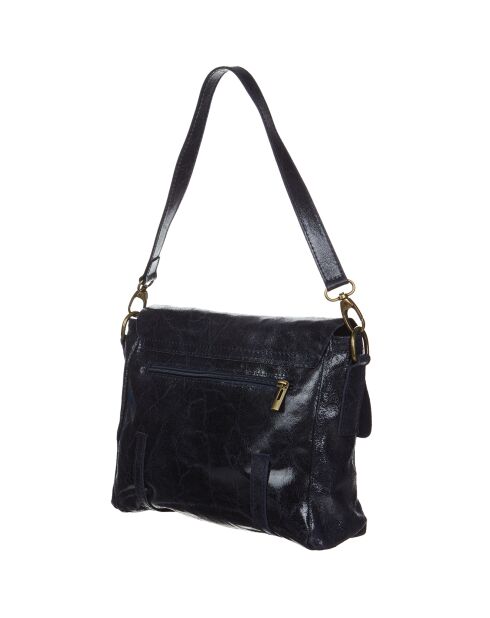 Schwarze Schultertasche Nyle aus Leder - 25x27x3 cm