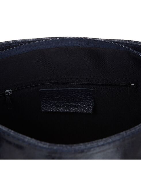 Schwarze Schultertasche Nyle aus Leder - 25x27x3 cm