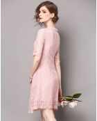 Robe manches courtes rose