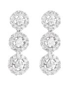 Boucles d'oreilles Pendants Eternels Diamants 0.25 ct or blanc