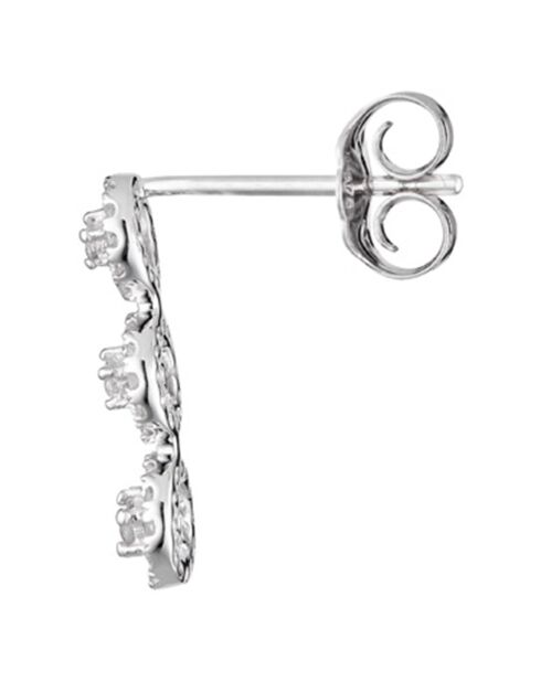 Boucles d'oreilles Pendants Eternels Diamants 0.25 ct or blanc