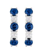 Boucles d'oreilles Port Royal Diamants 0.05 ct Saphirs 1.08 ct or blanc