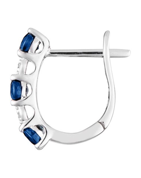Pendientes Port Royal con diamantes de 0,05 quilates, zafiros de 1,08 quilates en oro blanco