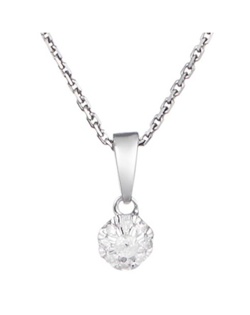 Pendentif Idylle Diamants 0.06 ct or blanc