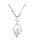 Collana e catena con diamanti Luna in oro bianco 0,07 ct