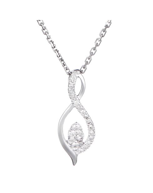Collana e catena con diamanti Luna in oro bianco 0,07 ct