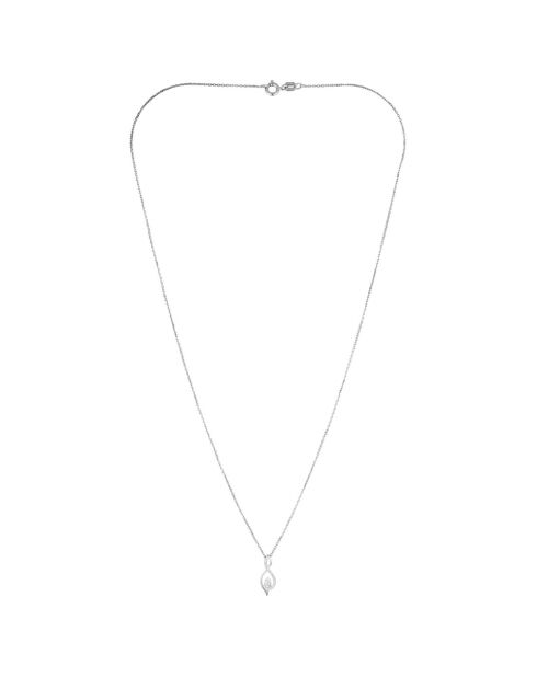 Collana e catena con diamanti Luna in oro bianco 0,07 ct