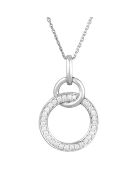 Pendentif Double Circle Diamants 0.19 ct Or Blanc