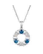 Pendentif Port Royal Diamants 0.05 ct Saphirs 0.54 ct Or Blanc