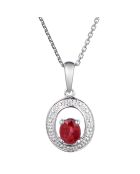 Mascarene-Anhänger Diamanten 0,01 ct und Rubine 0,57 ct Weißgold