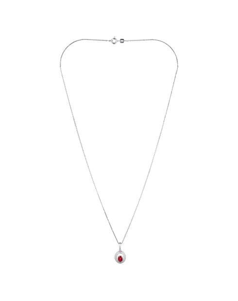 Mascarene-Anhänger Diamanten 0,01 ct und Rubine 0,57 ct Weißgold