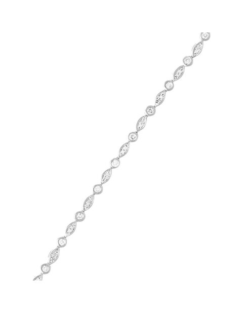 Bracelet Ligne de Chance or blanc Diamants 0.5 ct