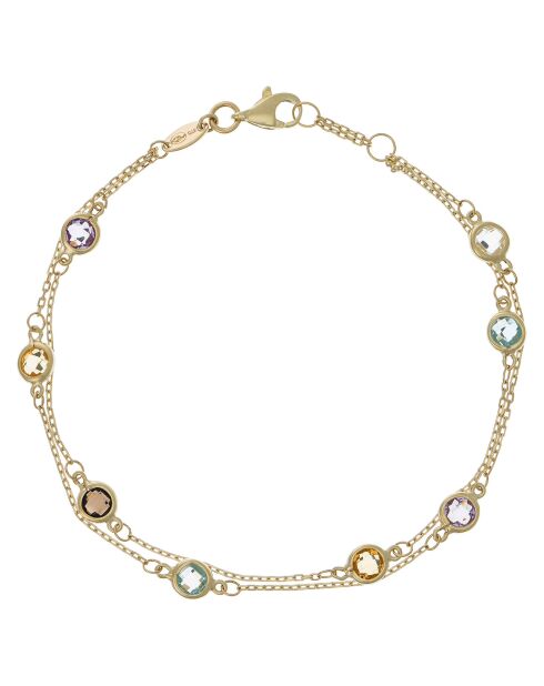 Bracelet Colormix Citrines 0.30 ct, Améthystes 0.25 ct, Topazes 0.35 ct, Quartz 0.49 ct or jaune