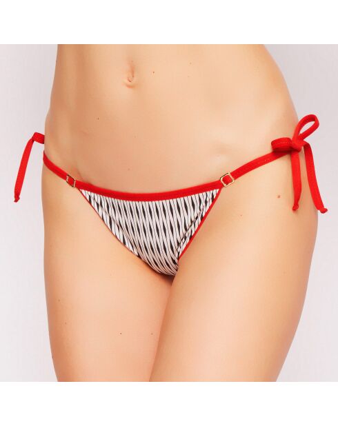 Braguitas de bikini blancas y rojas Eva