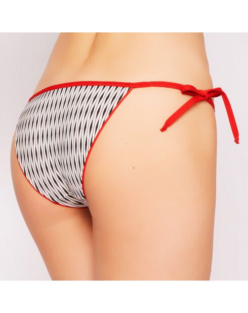 Braguitas de bikini blancas y rojas Eva