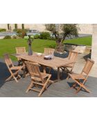 Ensemble 1 table rectangulaire extensible + 6 chaises Fun teck - 180/240x100x75 cm