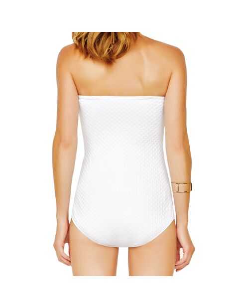 Traje de baño blanco de una pieza sin tirantes Diamond In Rough