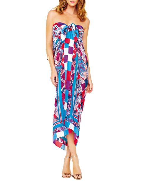Paréo en Soie Harlequin multicolore