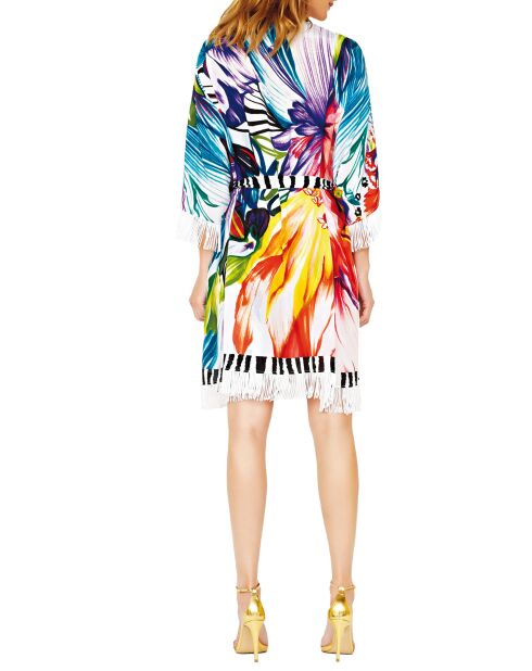 Caftan en Soie Spring Embrace multicolore