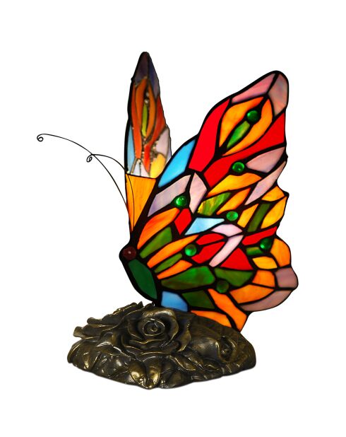 Lampe de chevet Papillon multicolore - 23x15x16 cm