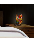 Lampe de chevet Papillon multicolore - 23x15x16 cm