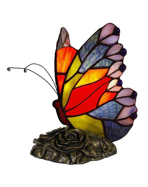 Lampe à poser Papillon multicolore - 22x13.5x16.5 cm