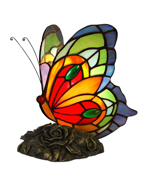 Lampe de chevet Papillon multicolore - 22.5x18.5x16 cm