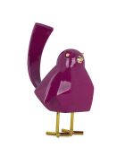 Sculpture Pop Art Oiseau pourpre violine - 13x11x18 cm