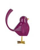 Sculpture Pop Art Oiseau pourpre violine - 13x11x18 cm