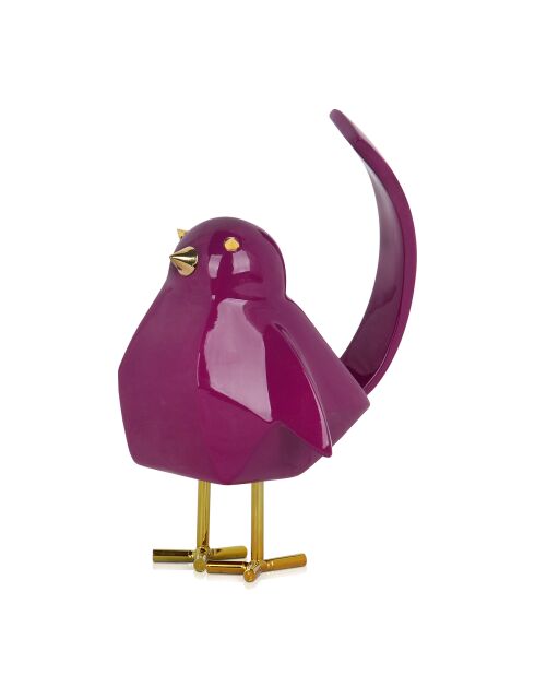 Sculpture Pop Art Oiseau pourpre violine - 13x11x18 cm