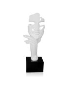 Sculpture Visage & Main blanche - 45x18x17 cm