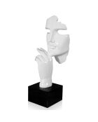 Sculpture Visage & Main blanche - 45x18x17 cm