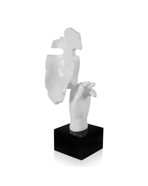 Sculpture Visage & Main blanche - 45x18x17 cm